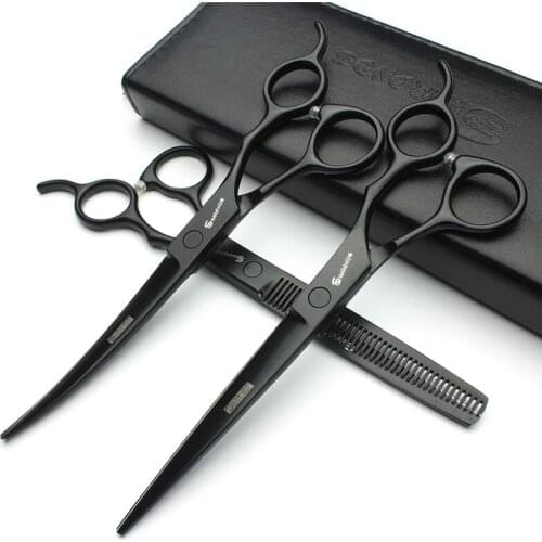 Genuine professional 7 inch pet grooming scissors set dog shearing scissors Teddy trimming straight shear teeth shearing shears