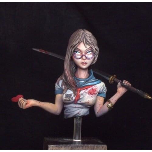 1/12 Scale Unpainted Resin bust Samurai Girl Fantasy collection bust