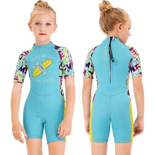 2.5MM Neoprene Girls Wetsuit Children Rash Guard Surf Swimming Windsurf Kitesurf Kids Scuba Diving Clothes Bathing Suit Swimsuit