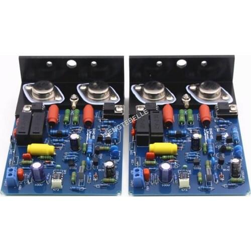 One pair QUAD405 CLONE 100w Amplifier board with MJ15024 TIP42 tube + Angle aluminum (2 channel) Kit DIY / Assembled Board
