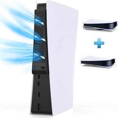 Cooling Fan for PS5, USB External Cooler 3 Fan Temperature Control Cooling Fans for Playstation 5 Digital Edition/CD-ROM Edition
