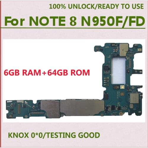 Tehxv Original Unlocked Motherboard For Samsung Galaxy Note 8 N950FD N950F Clean IMEI Europe Version 128G 64GB