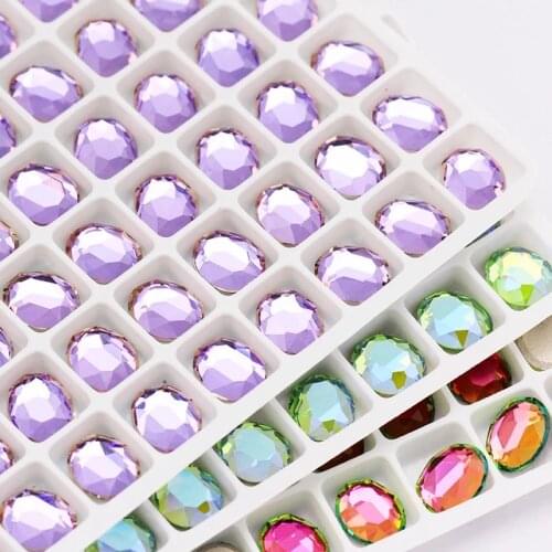 XiChuan 8x10mm Oval Nail Art Decorations Crystals Strass Flat Back Stones Rhinestones Applique Color Stone for Craft Dress DIY