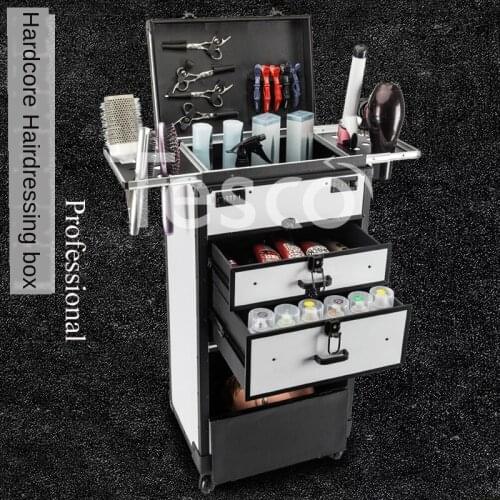Hairdresser toolbox beautician oversized suitcase stylist big work box double password box private