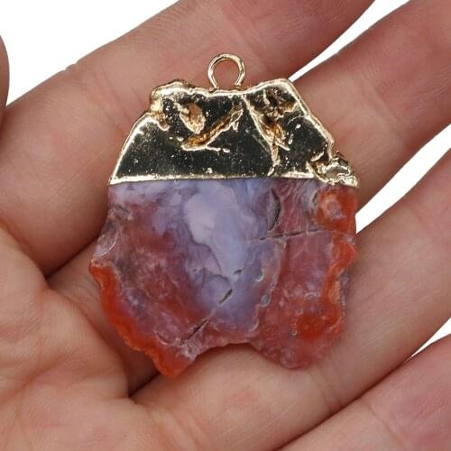 Natural Stone Pendants Charms Irregular Shape Stone Pendants DIY for Necklace or Jewelry Making Size 30x45-32x48mm