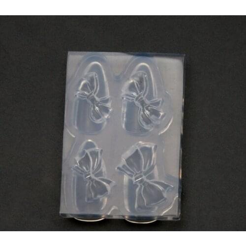 Silicone 3D Stereo Mini Bowtie Carving Mold Nail Art Mould Bowknot Template Silicone Resin Mold Nails Art Crafts Tools