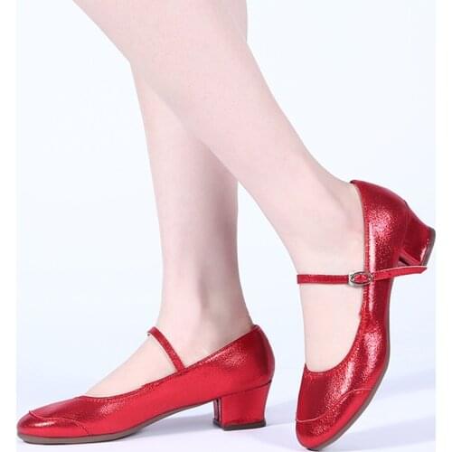 Dancing Shoes For Women Heel 4cm Ballroom Dance Shoes Rubber Sole Ladies Practice Latin Dance Shoes Middle Heels Dance Sneakers