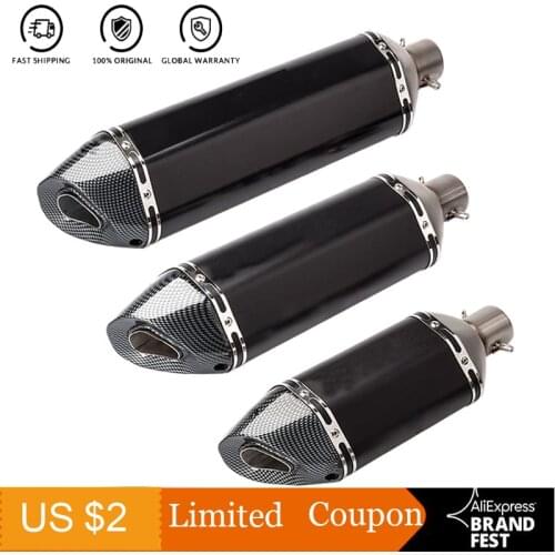 51mm Universal Motorcycle Exhaust Muffler Pipe Escape Moto For CBR125 CB400 TMAX530 GSXR650 GY6 GSXR1000 BJ300 Z50 MT125 MT-07
