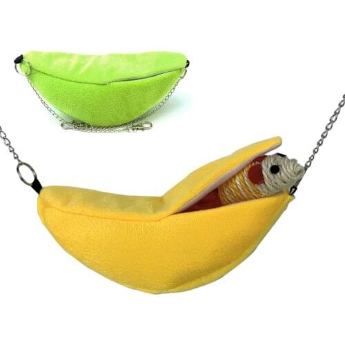 Banana Shaped Mouse Plush Cotton Hammock Moon Boat Hamster Warm House Hanging Tree Beds Hamster Accessories