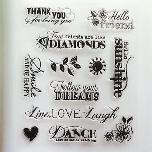 YLCS301 Love Words Silicone Clear Stamps For Scrapbooking DIY Album Paper Cards Making Decoration Embossing Folder Rubber Stamp