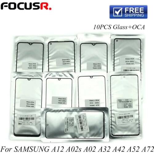 10PCS LCD Touch Screen Touch Panel Front Glass Replacement With OCA For Samsung A12 A02 A42 A32 A52 A72 Mobile Phone Touch Panel