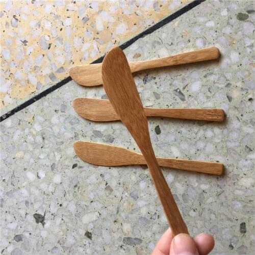 100 Pieces Bamboo Knife Nature Handmade Knives Durable Catering Party BBQ Camping Travel Wedding Birthday Cafe Home Pub Supply