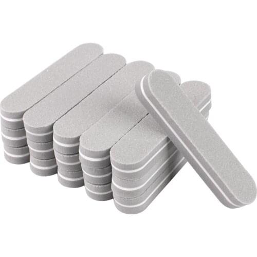 100Pcs/lot Grey 100/180 Mini Nail File Buffer Block Nail Art Sanding Sponge Buffer File For Salon Manicure Washable Foam File