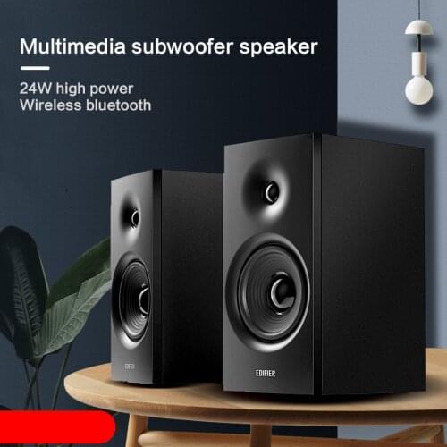 12W*2 Bluetooth 5.0 Speaker R1080BT Multimedia Wooden Speaker Small Speaker Desktop Computer Subwoofer Audio Speaker AUX