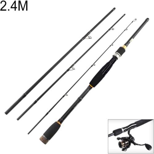 2.4m 4 Section Carbon Fiber Lure Fishing Rod M Power Ultra Light Spinning Fishing Pole Lure Fishing Rods