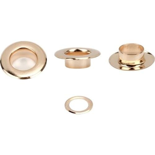 200sets/pack Golden Brass Eyelets with Grommet for DIY Scrapbooking Cap Leathercraft Shoes Belt Bag Tag Clothes Accessories