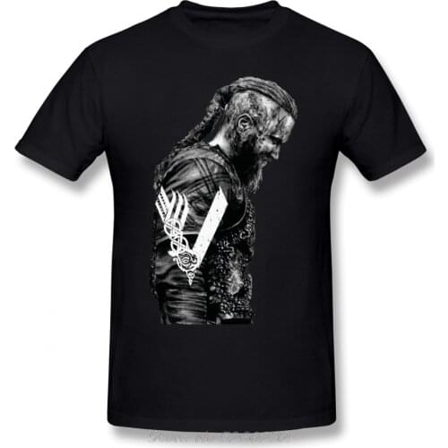 2021 Ragnar Lothbrok T Shirt KING RAGNAR LOTHBROK VIKINGS T-Shirt Cotton Male Tee Shirt Print Casual Short-Sleeve Tshirt