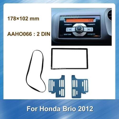 2DIN Car Stereo DVD Radio Fascia For Honda Brio 2012 Audio Player Panel Adapter Frame Dash Mount Installation Kit