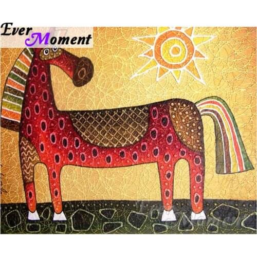 Ever Moment Diamond Painting 5D Wedding Decoration Full Drill Stitch Horse Animal Cartoon Diamond Embroidery Mosaic ASF1646
