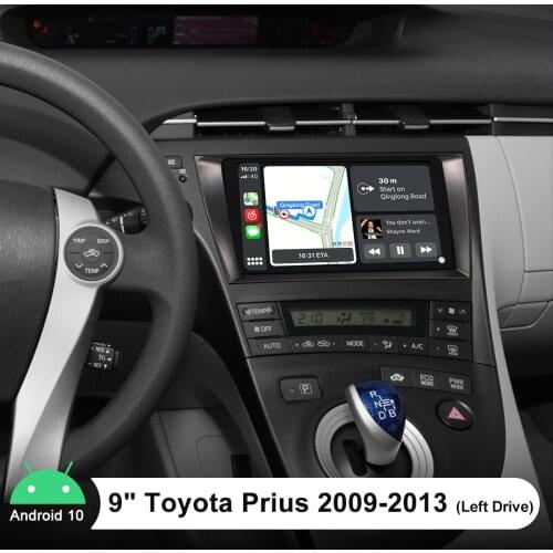 Radio 1 din 9 Inch Android 10 Car Stereo Head Unit GPS Navigation System Carplay For Toyota Prius 2009-2013 With Apple CarPlay