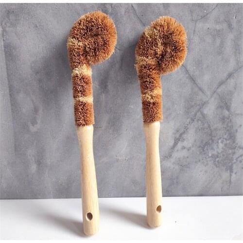 Bamboo Scrubbing Pans Brush Stiff Bristles Bottle Pot Wash Dishes Brushes for Kitchen Sink Household Cleaning Accessories Tools