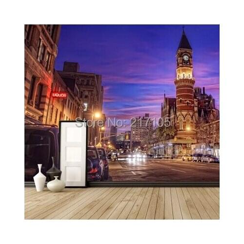 Free shipping custom large murals of European architecture street night Coffee hall KTV living room bedroom background mural