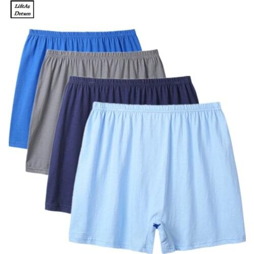 2018 New Shorts Mens 4Pcs\lot Underwear Soft Boxers Cotton Boxer Men Solid Boxer Shorts Plus Size Boxers Mens Underwear Lot