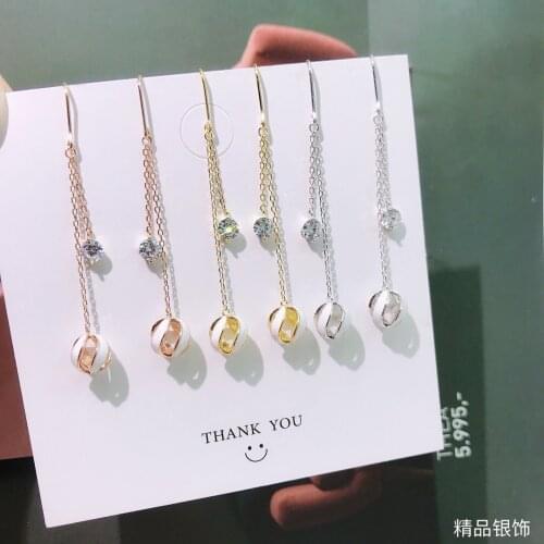 Whole 100% Real 925 Sterling Silver Drop Earrings Lasting Shiny Ear Hook Zirconia 18k Dangle Multicolor Ball Exquisite Jewelry