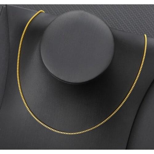 Men Women Necklace Gold Cololr Snake Miami Cuba Wheat Spiga Paima Link Round Box Curb Chain 24" Choker