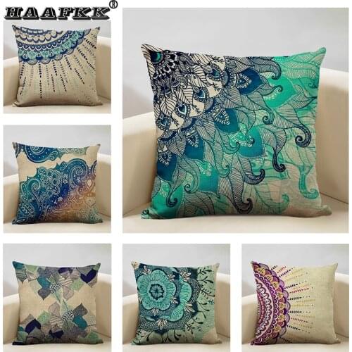 Hot Sale love life natural Tree Rings Ages Gorgeous Flowers Beautiful Leaf floral pattern Mandala Cushion Cover Sofa Pillow Case