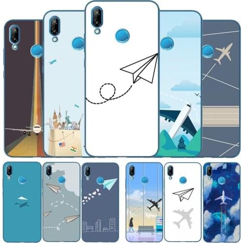 Love Travel world plane aircraft case For Huawei P9 P10 P20 P30 P40 P smart Lite Plus Pro cases Y5 Y6 Y7 2017 2018 nova 3i Cover