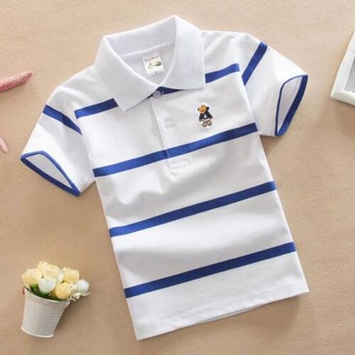 Childrens Short Sleeve Boys Polo Shirt Striped Kids Boy Tops tees Cotton School Polo Shirts 2018 Summer Girls Boys Polo Shirts