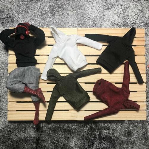 1/12 Scale Action Figure Clothes T-shirt Model for 6" female&male Doll Toys