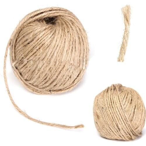 Hot YO-M Thick Brown Rustic Jute Twine Hessian String Cord Rope For Hand Craft 50/100/150/200/250/300M