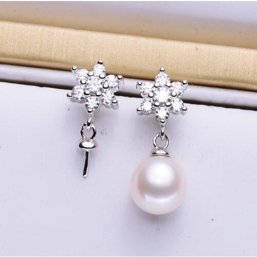 Snow Flower Earrings Mountings, Earrings Findings, Dangle Earrings Settings Jewelry Parts Fittings Drop Earrings Accessories