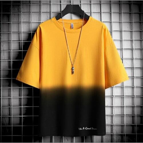 Summer Mens T-Shirts Brand Casual Short-sleeved O-Neck T-shirt Men Simple Tie-dye Loose Harajuku Punk Tops Tees Shirts Clothing