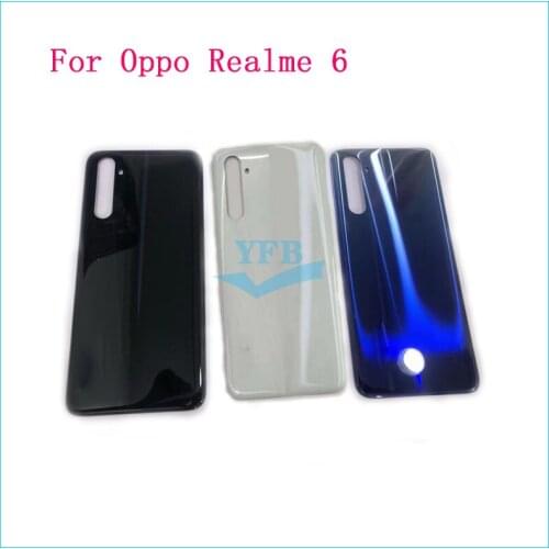Best Quality New Back Battery Cover Housing Door Glass Panel Rear Case + Adhesive Tape For Oppo Realme 6 Phone Shell Parts
