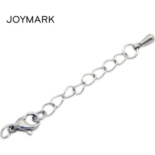 100pcs/lot 57mm Long Stainless Steel Metal Extender Chain With Lobster Clasp End Tail Chain DIY Jewelry Accessories BXGA013