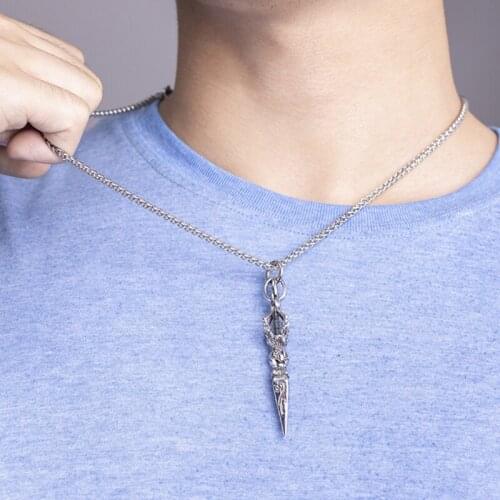 Mens pendant chain necklaces stainless steel statement hip hop punk necklace jewelry for neck pendants necklace gifts for male