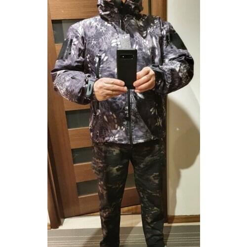 Men Hiking Waterproof Jacket Shark Skin Soft Shell Tactical Jackets Male Military Flight Pilot Army Field Fleece Hooded Jacket