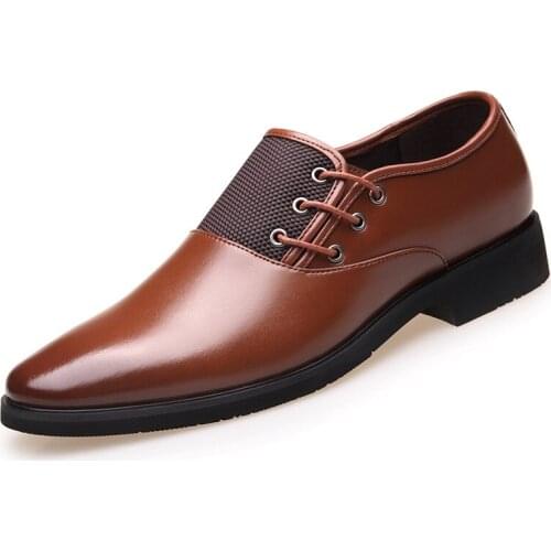 Men Business Dress Shoes Non Slip Breathable Office Fomal Shoes Big Size Retro Oxford Leather Footwear on Sale