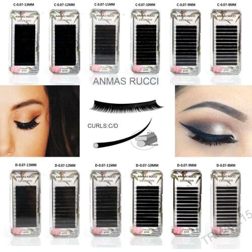 Anmas rucci Curls C/D Natural Round DIY Mink False Fake Eyelashes Lashes Extensions