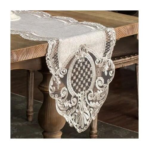 Nordic Light Luxury Coffee Table Runner Lace Table Mat Decorative Cloth Long Doily European Style Shoe Cabinet TV Cabinet Cover