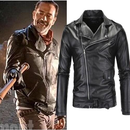 New Film The Walking Dead Negan Leather Jacket Men Casual coat XL-XXXL