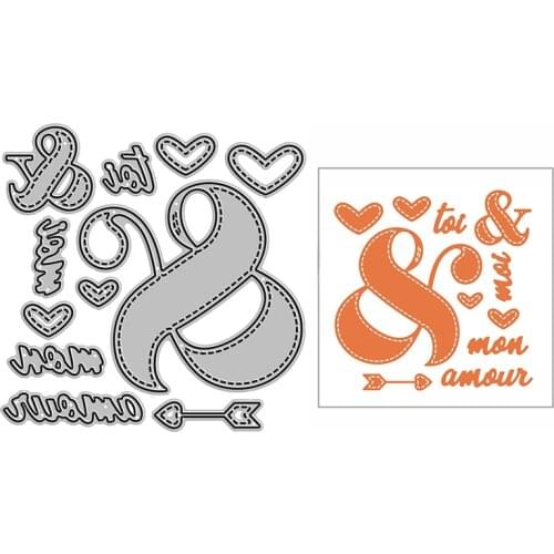 New My Love & Heart French Words Craft Embossing Mold 2021 Metal Cutting Dies for Decor Scrapbooking Album Card Making No Stamps