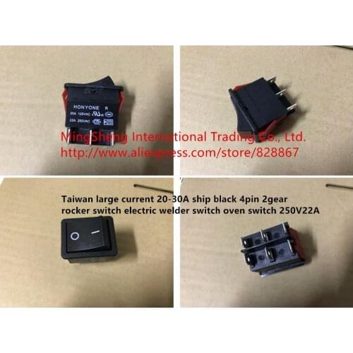 Original new 100% import large current 20-30A ship black 4pin 2gear rocker switch electric welder switch oven switch 250V22A