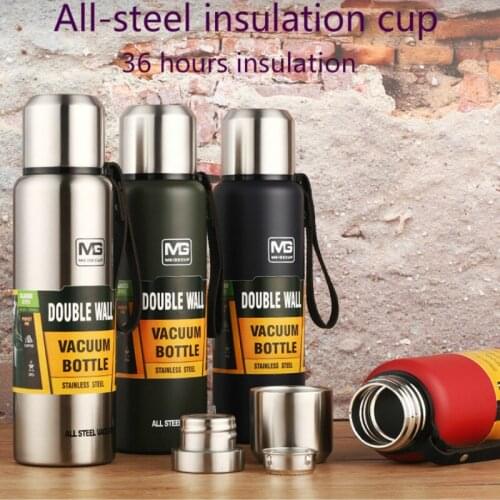 Outdoor Thermos Bottle Stainless steel travel mug Portable With cover Large Capacity Insulated Cup Military Style Vacuum cup