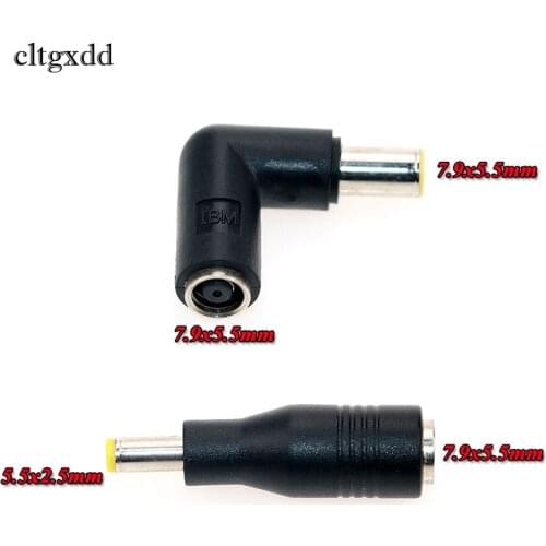 Cltgxdd 7.9x5.5mm Female to 7.9x5.5/5.5*2.5mm Male DC Power Connector Adapter Laptop 90 Degrees Charging Plug for IBM ThinkPad