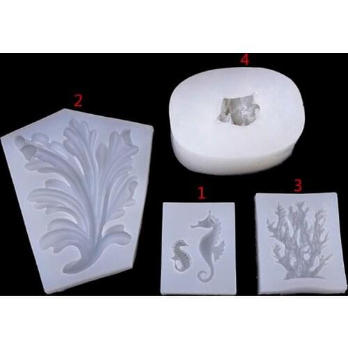 Ocean Landscape Seaweed Hippocampus Resin Silicone Mold Jewelry Making Tools E56C