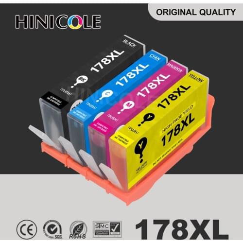 HINICOLE 4 Pcs Replacement for HP178 178XL Ink Cartridge for HP 178 Photosmart 5510 6510 6512 6515 6520 6521 7510 7515 Printer